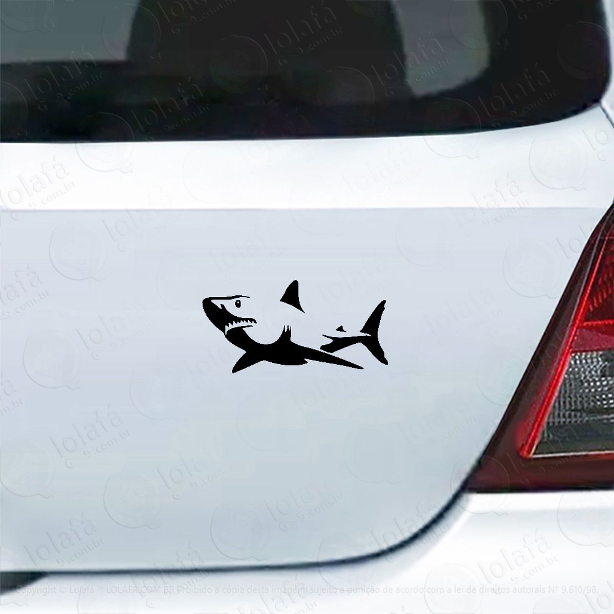 adesivo carro moto vidro tubarão branco mod:4475