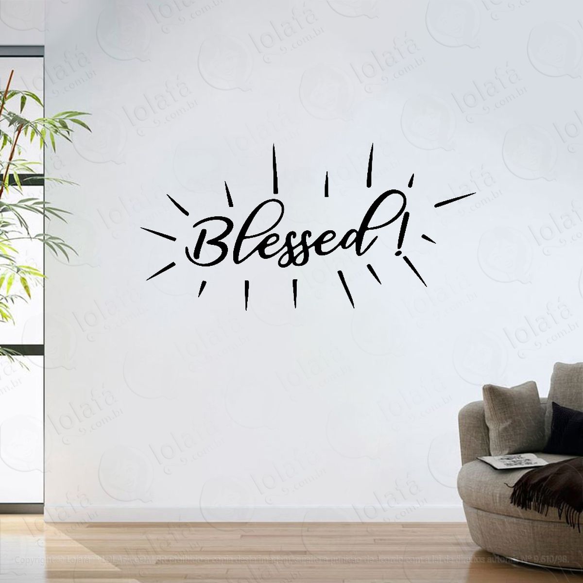 adesivo parede sala blessed mod:6358