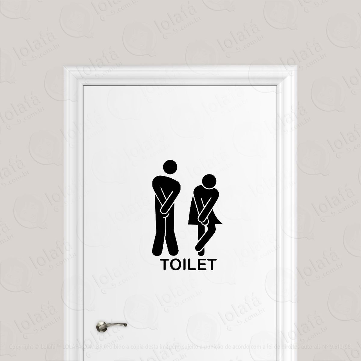 adesivo porta de banheiro toilet engraçado mod:6525
