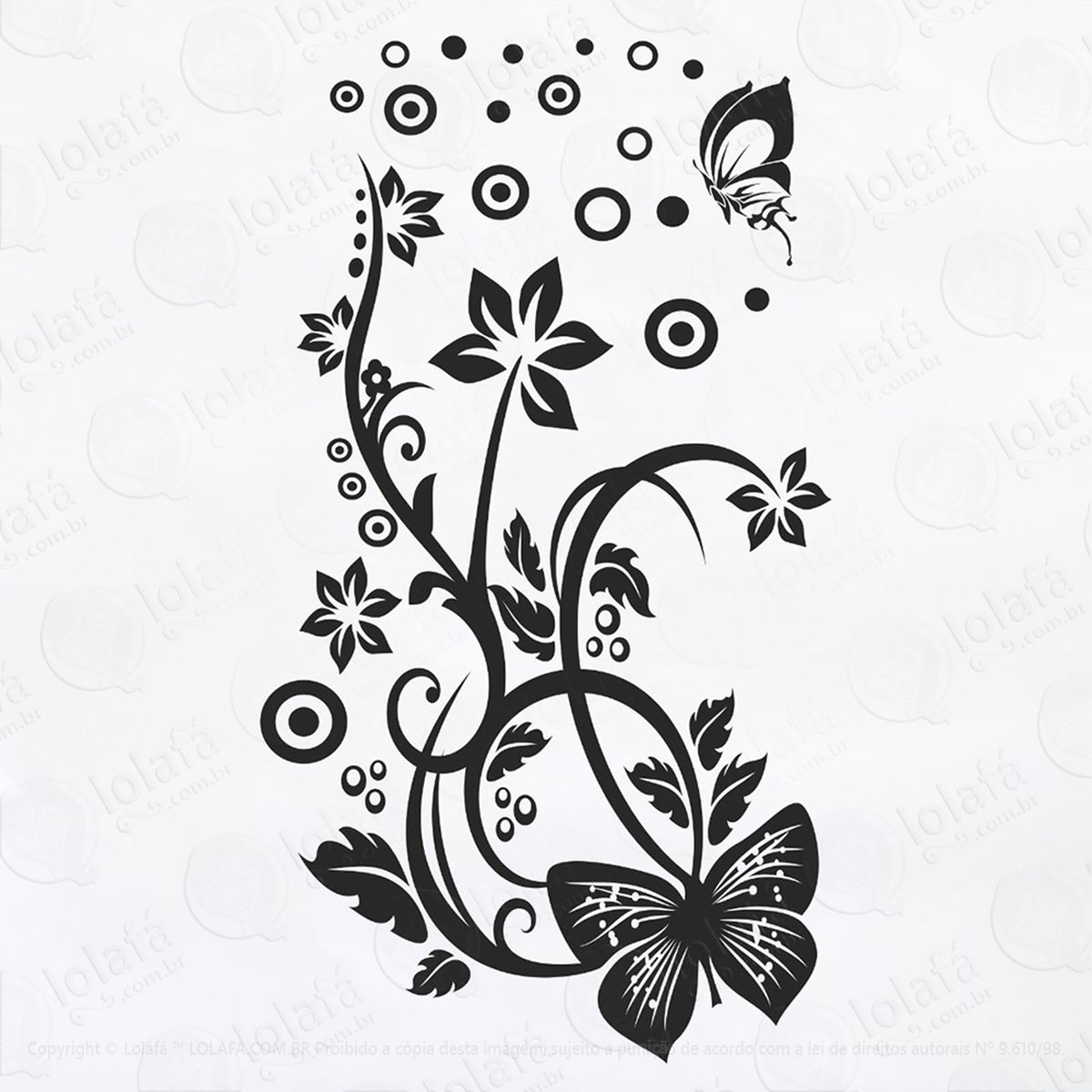 adesivo decorativo parede box geladeira borboleta flor bolha mod:6