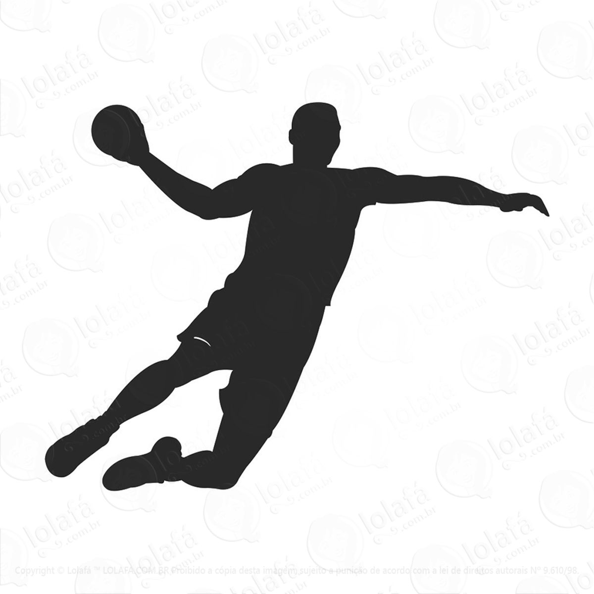 adesivo esporte jogador handball 58x75cm mod:15