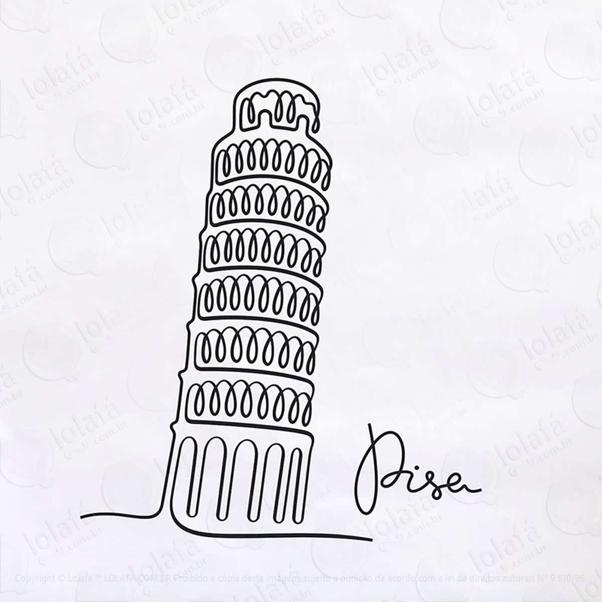 adesivo torre de pisa 58x90cm mod:32