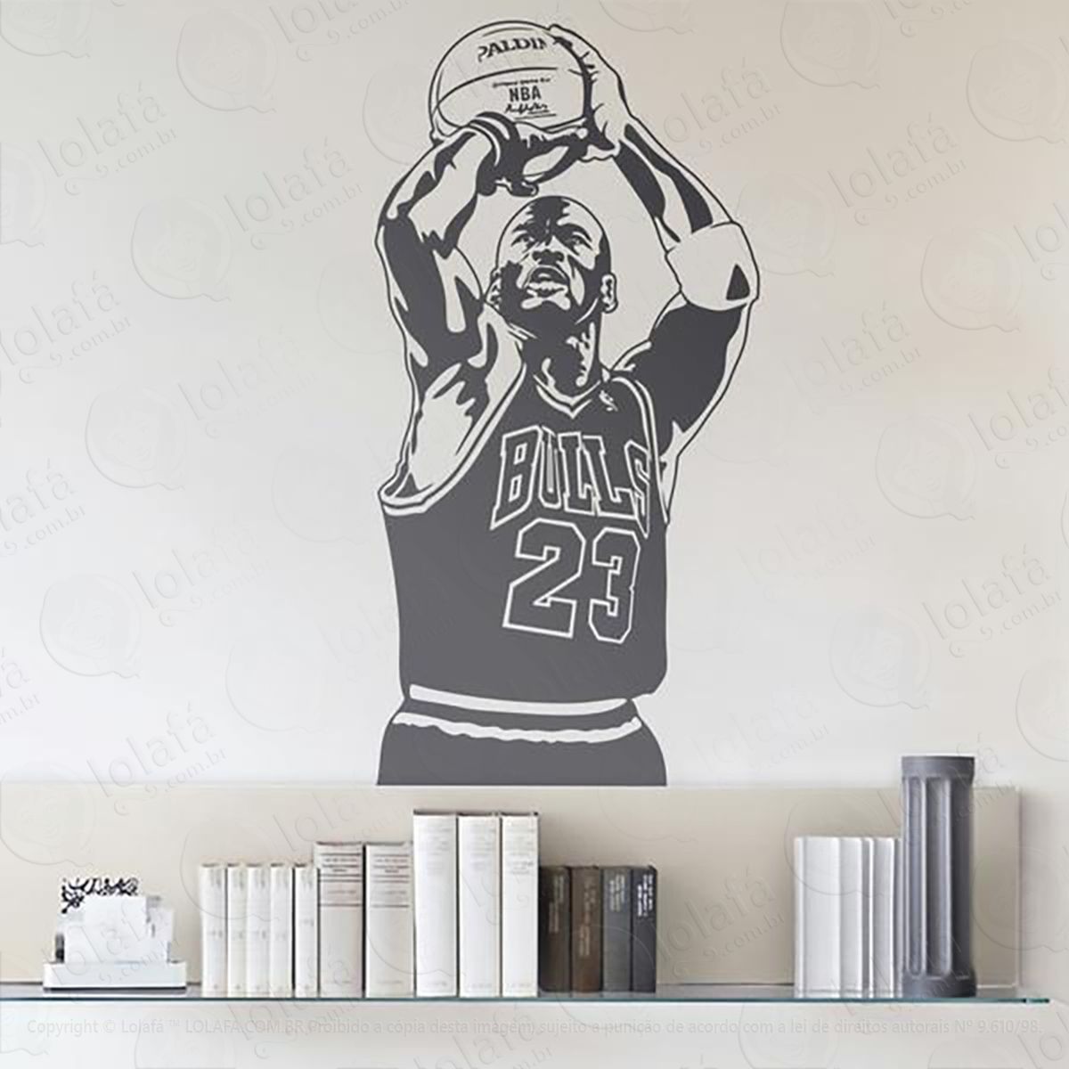 adesivo de parede decorativo - jogador de basquete 48x100cm mod:40