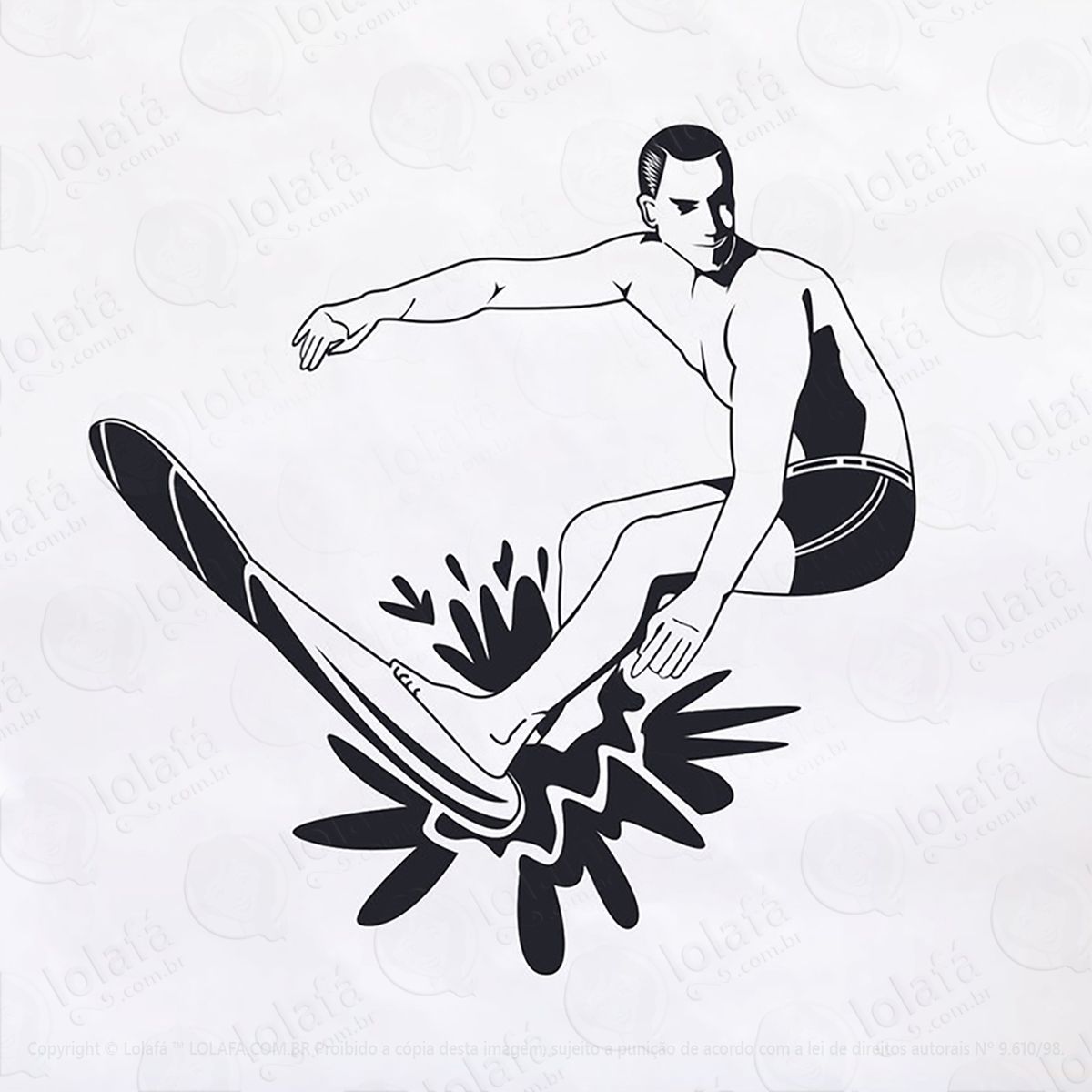adesivo surfista esporte surf 58x60 cm mod:64