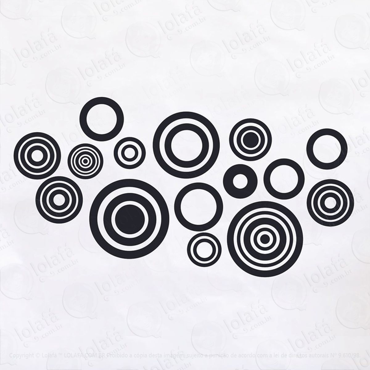 adesivo círculos abastratos 48x90 cm mod:87