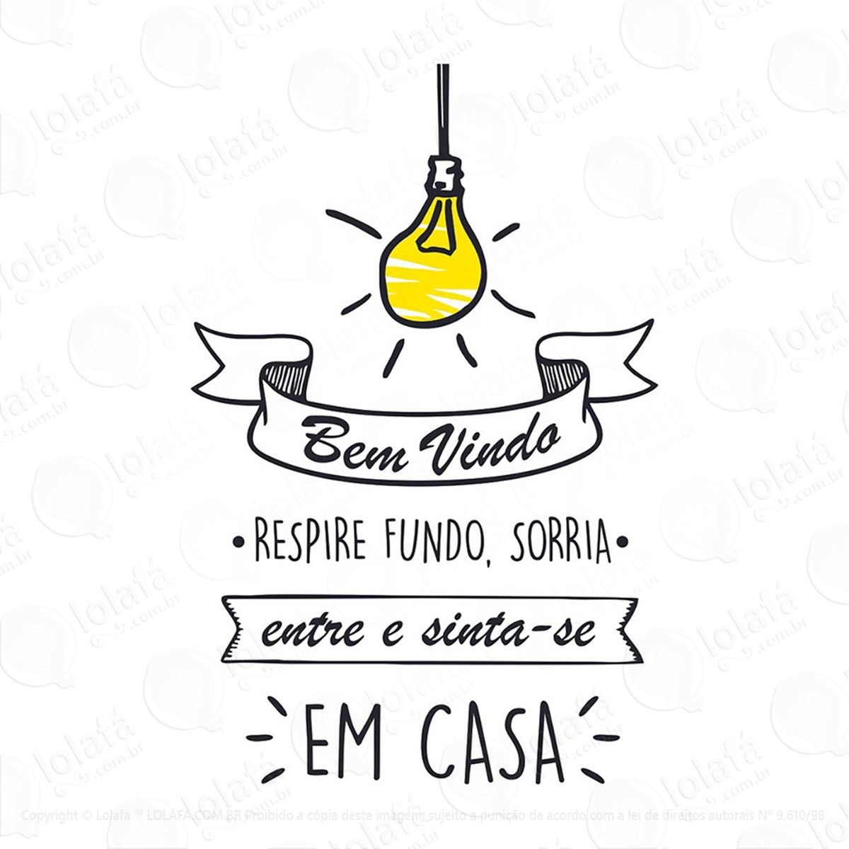 adesivo bem vindo frases 58x90cm mod:92