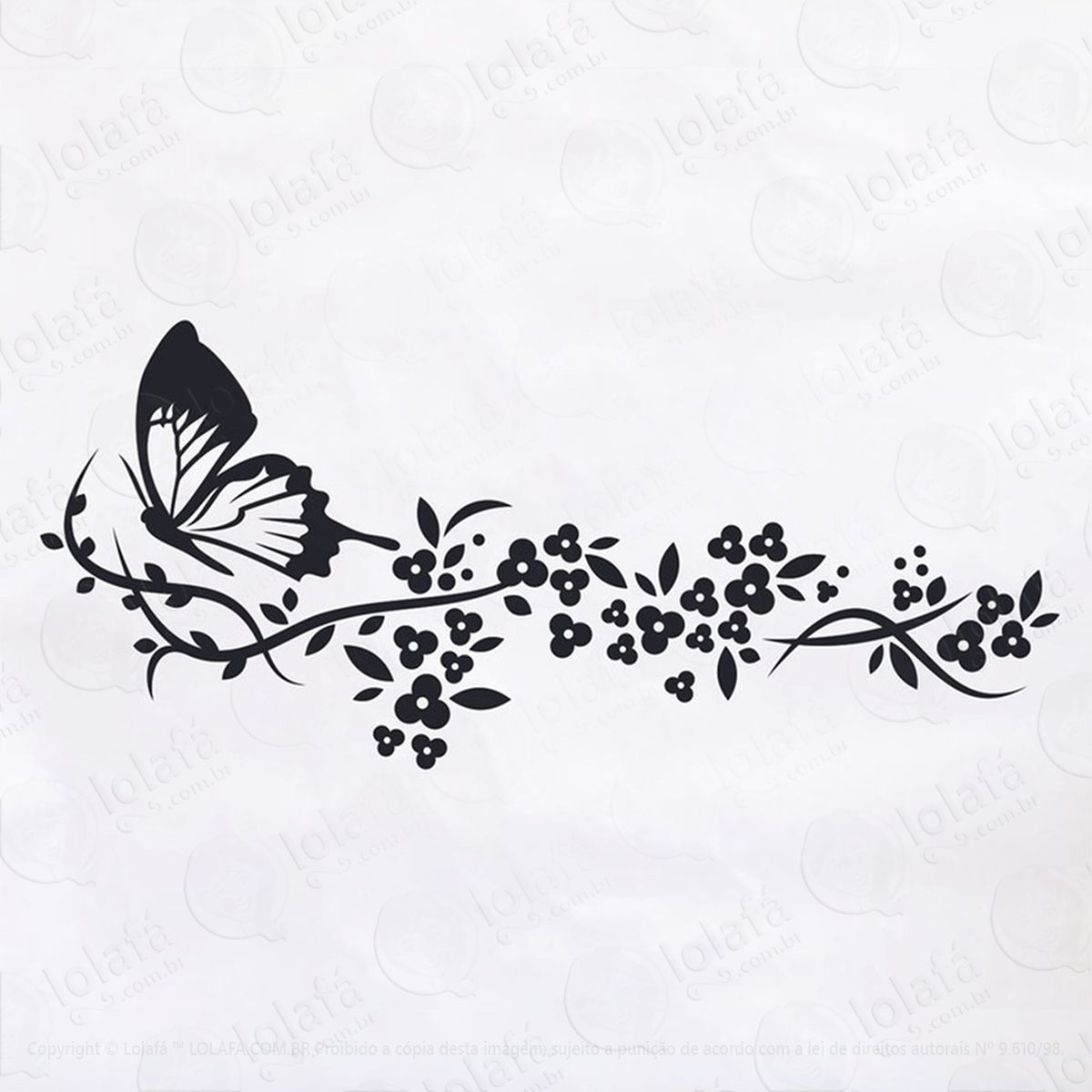 adesivo borboletas floral 48x110cm mod:95