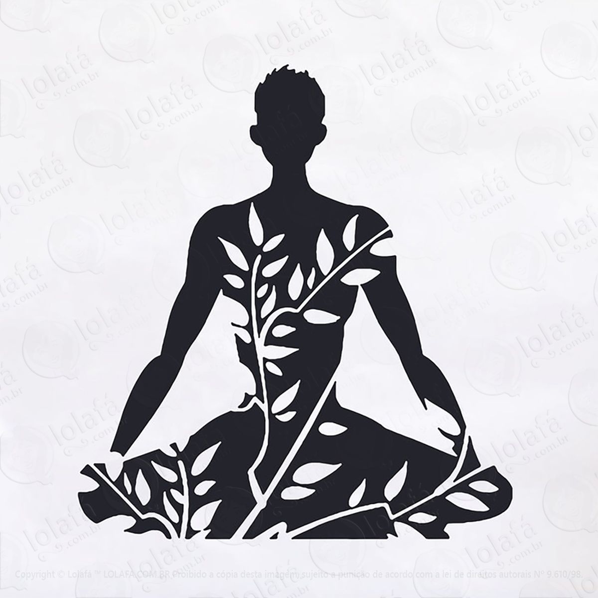 adesivo meditação yoga posição 58x64cm mod:102