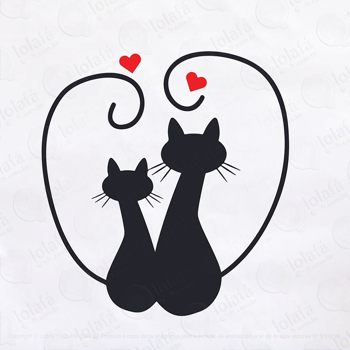 adesivo gatos amor love 48x50cm mod:108