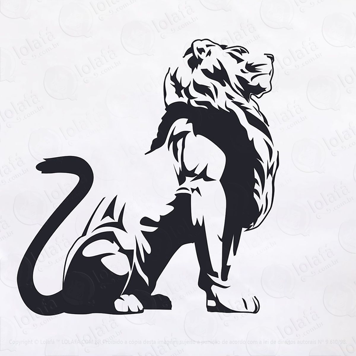 adesivo leão animal selvagem 58x60cm mod:122