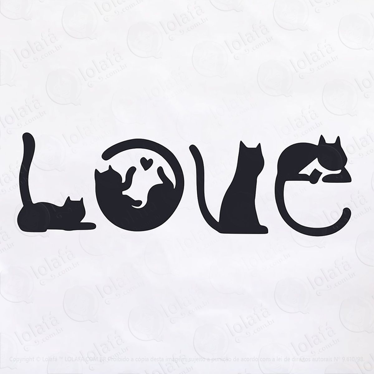 adesivo love gatos 38x98 cm mod:123