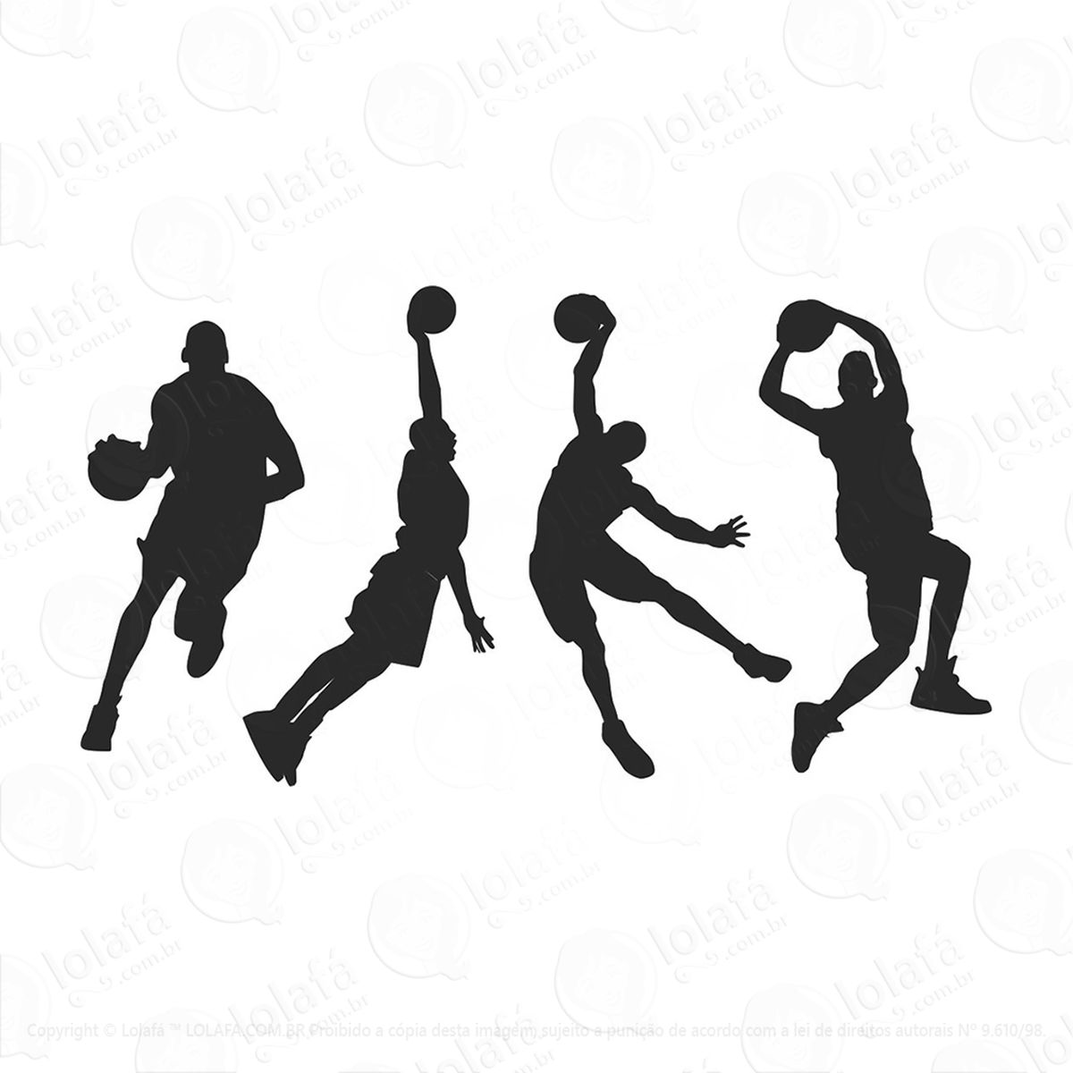adesivo esporte basquete jogadores 49x90cm mod:129