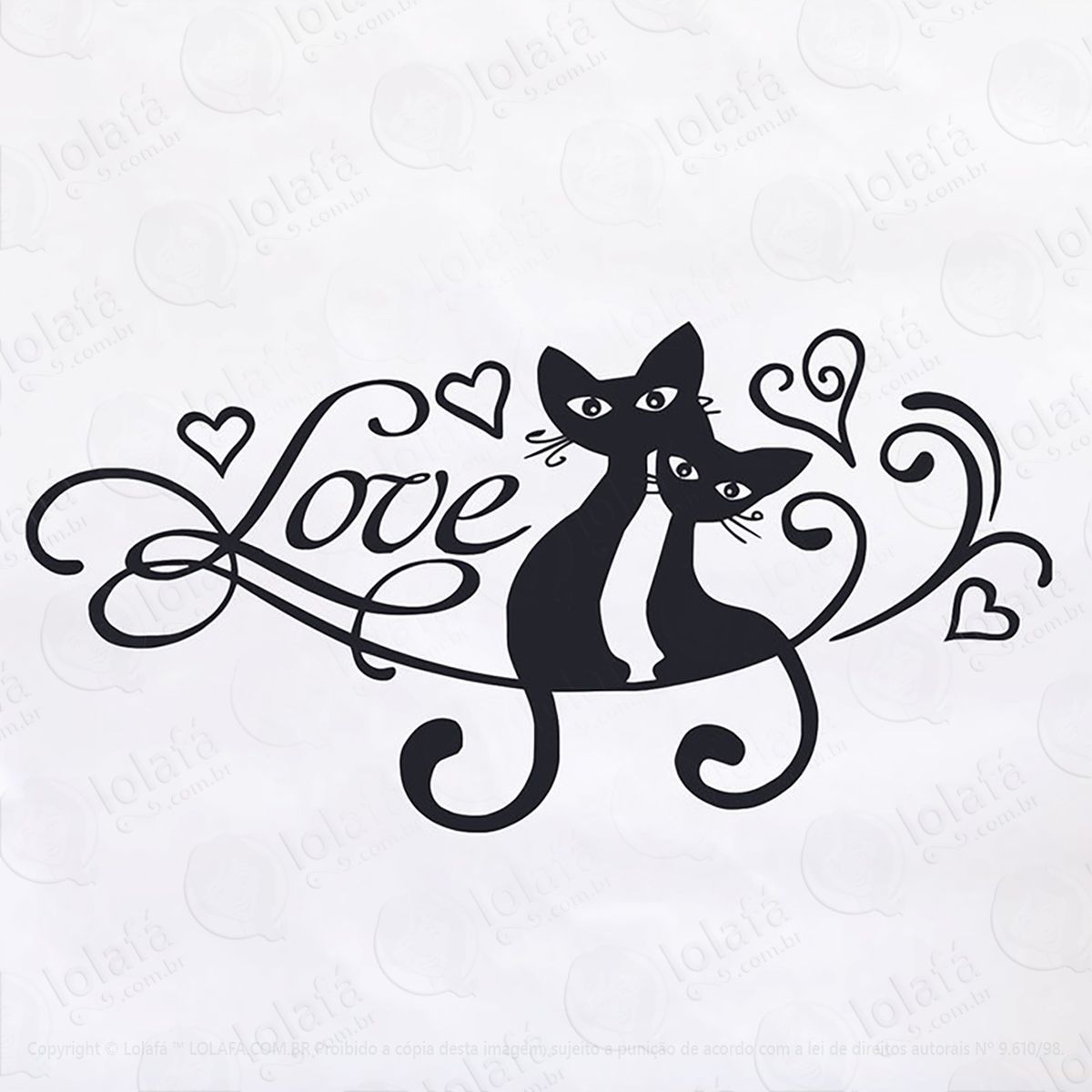 adesivo cabeceira gatos love 48x96cm mod:133