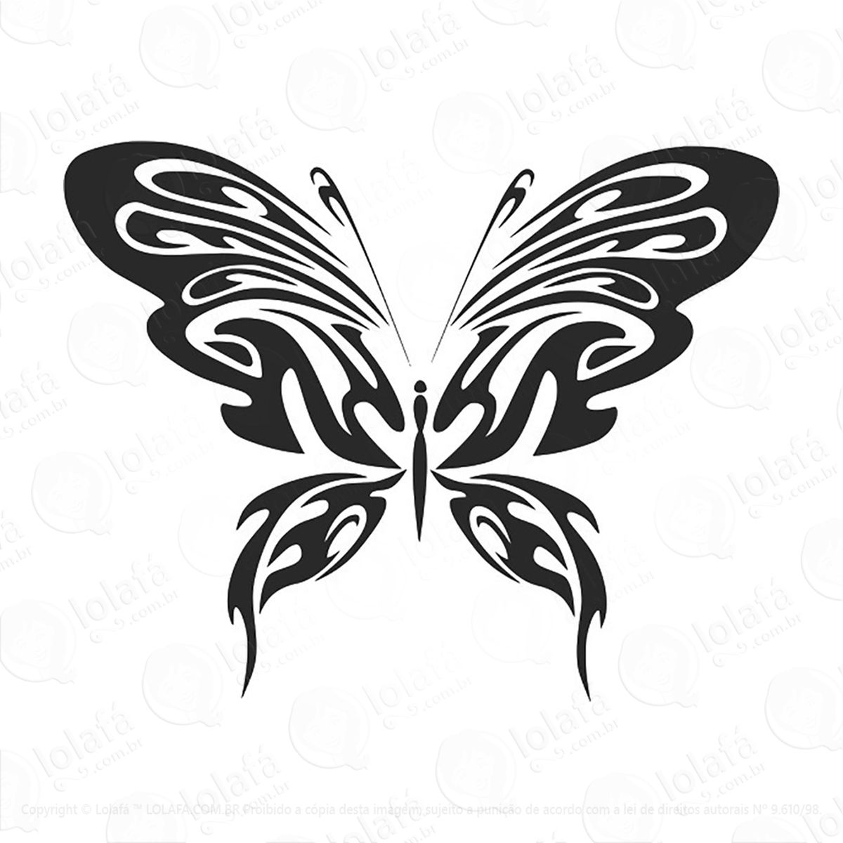 adesivo borboleta tribal 38x48cm mod:156