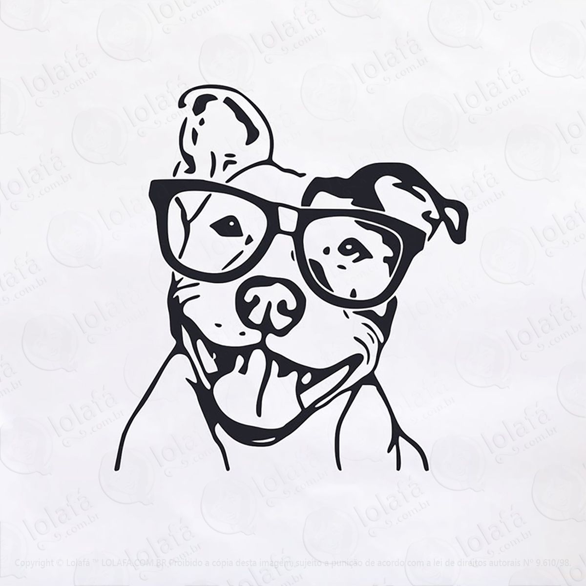 adesivo cachorro de Óculos 48x52cm mod:169
