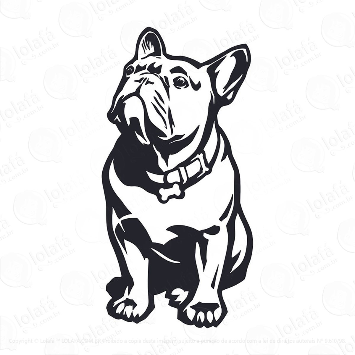 adesivo cachorro bulldog 38x75cm mod:175