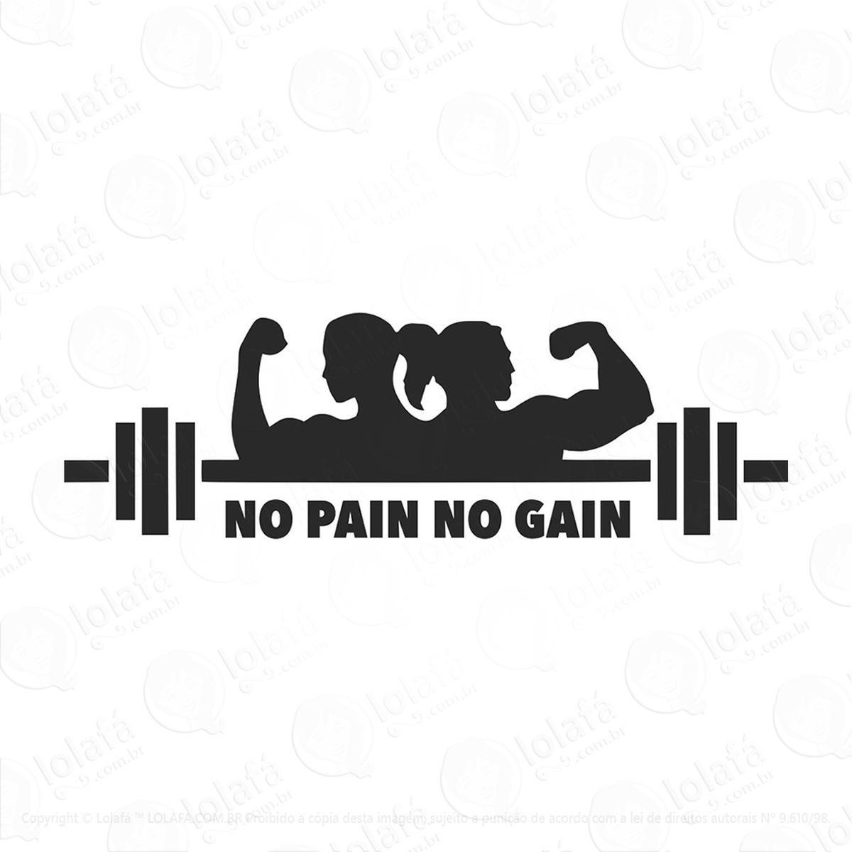 adesivo musculação no pain no gain 28x90cm mod:197
