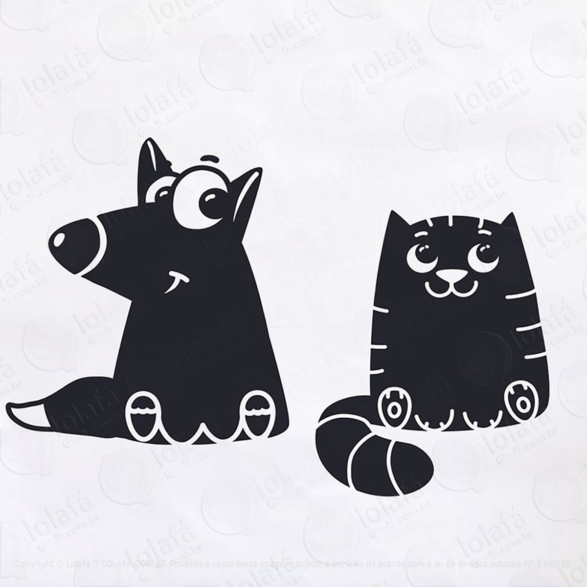 adesivo gato e cachorro 48x75cm mod:201