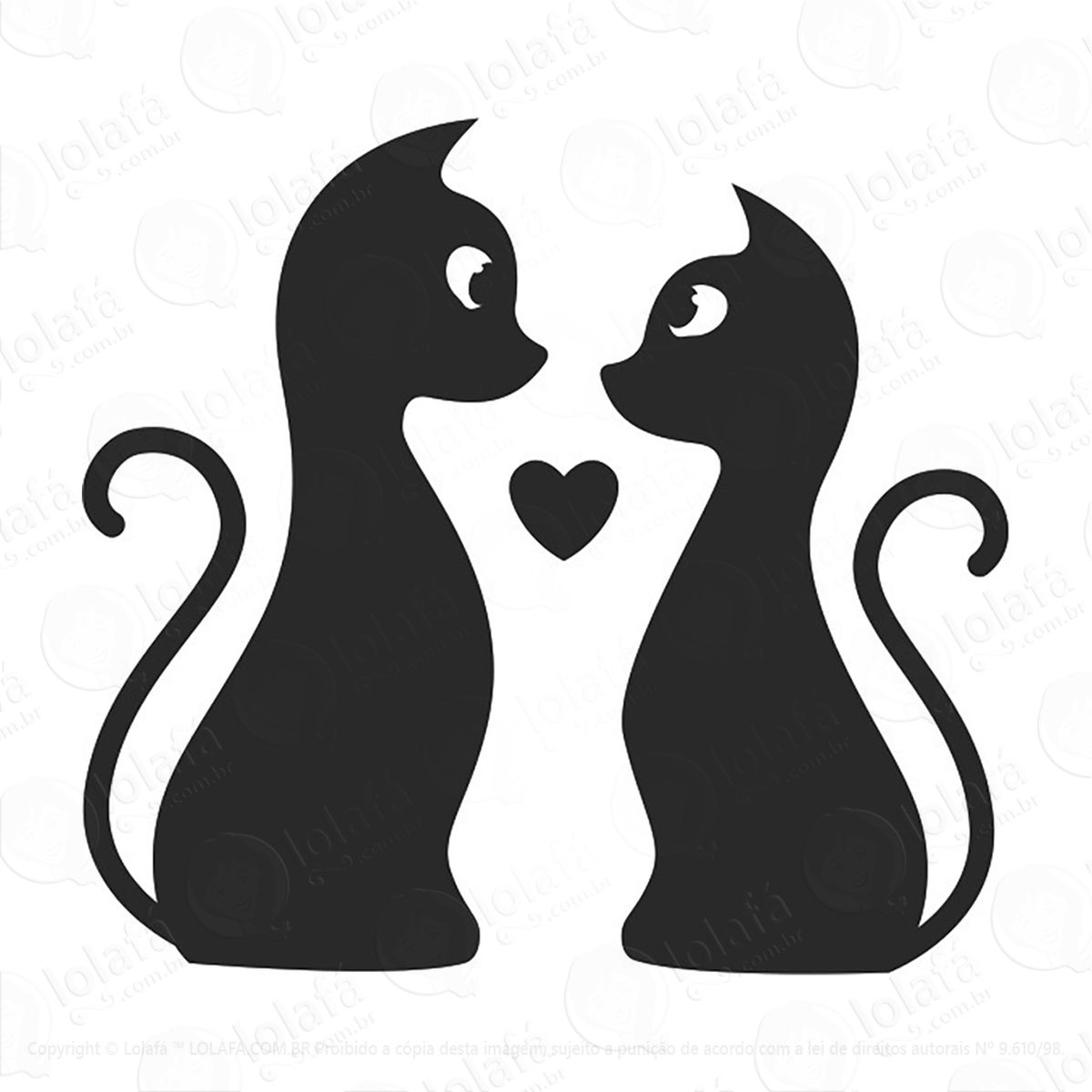 adesivo casal gatinhos amor 48x44cm mod:213