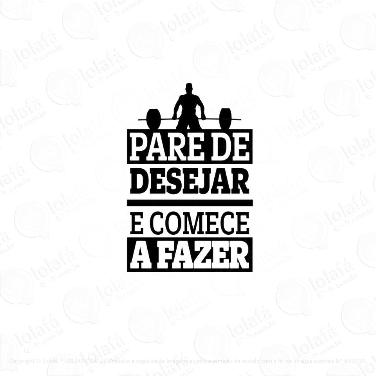 adesivo de parede decorativo frase para academia 08g mod:317