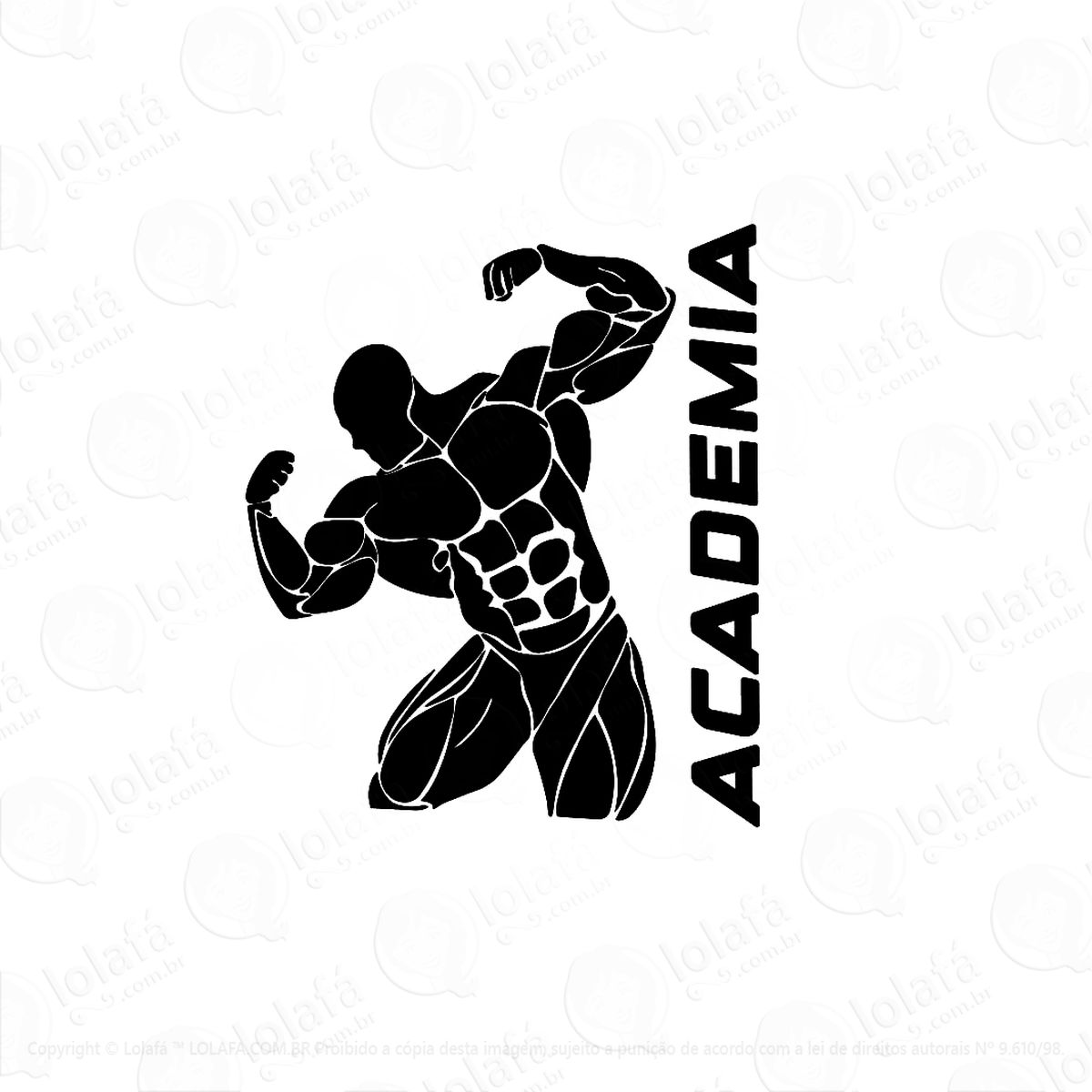 adesivo de parede decorativo academia musculoso mod:353