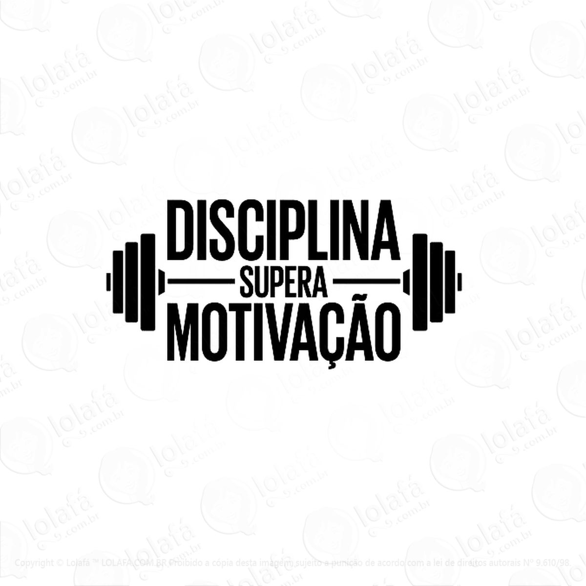 adesivo de parede decorativo frase academia disciplina mod:365