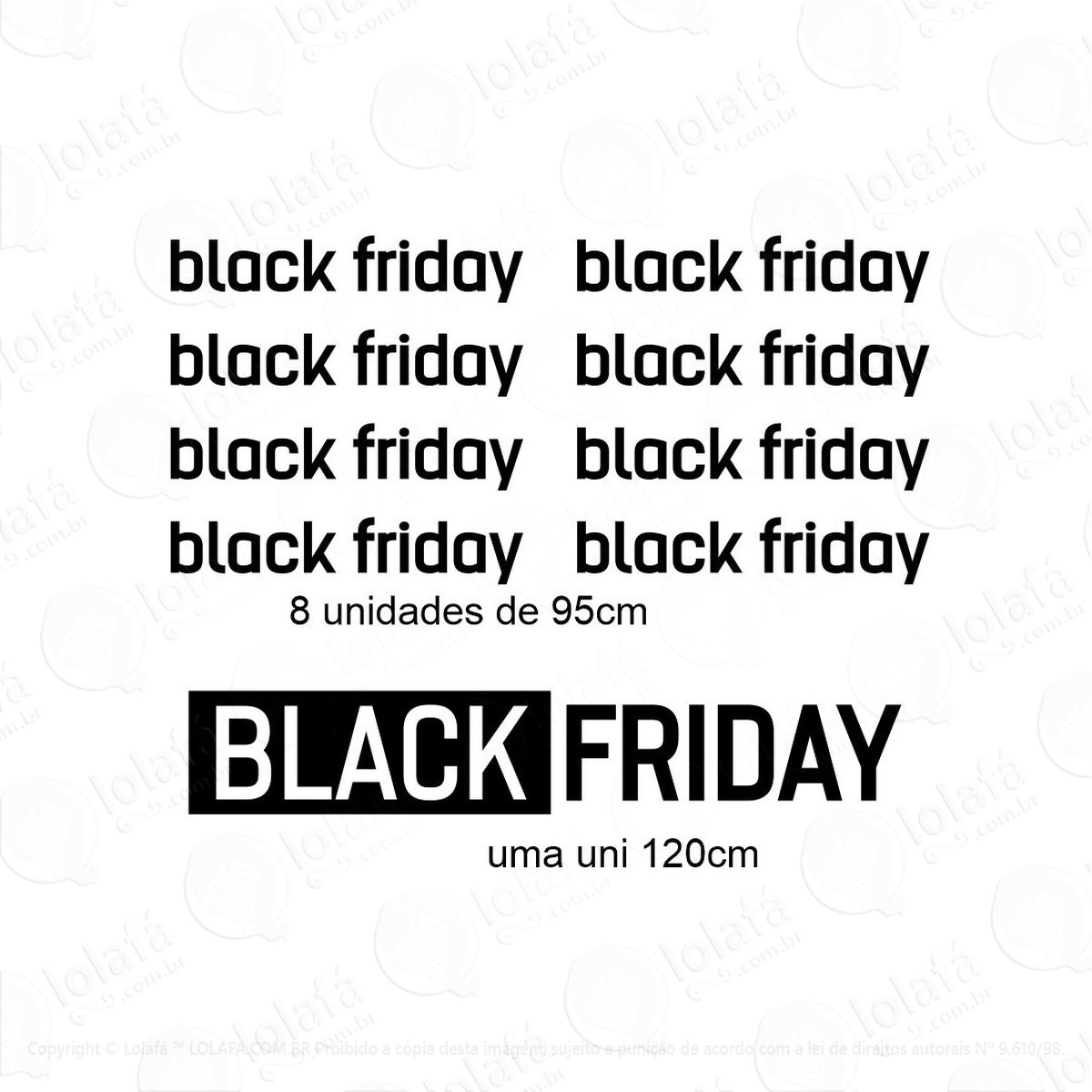 adesivo black friday para vitrine ou parede lojas mod:428