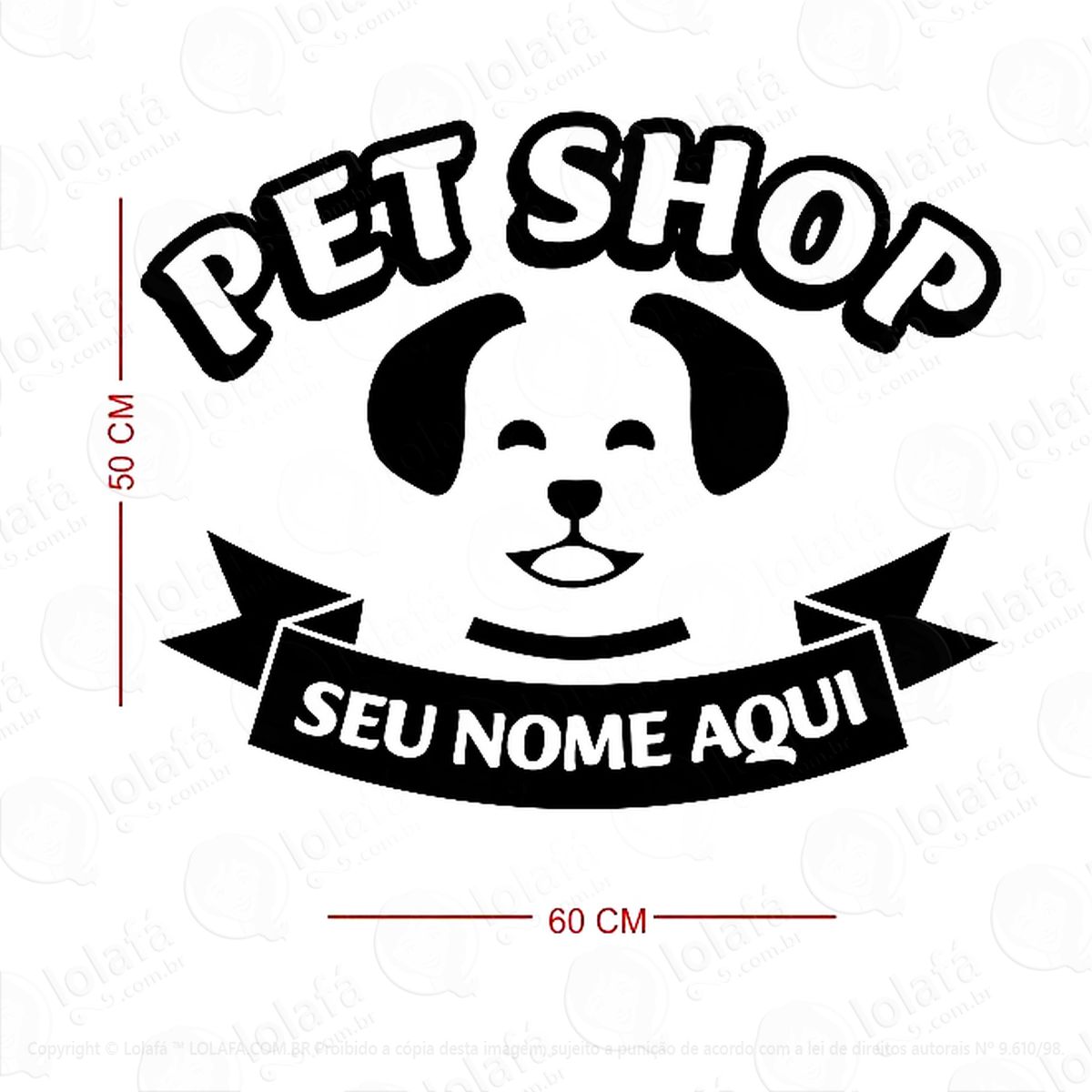 adesivo personalizado como seu nome petshop cachorro mod:442