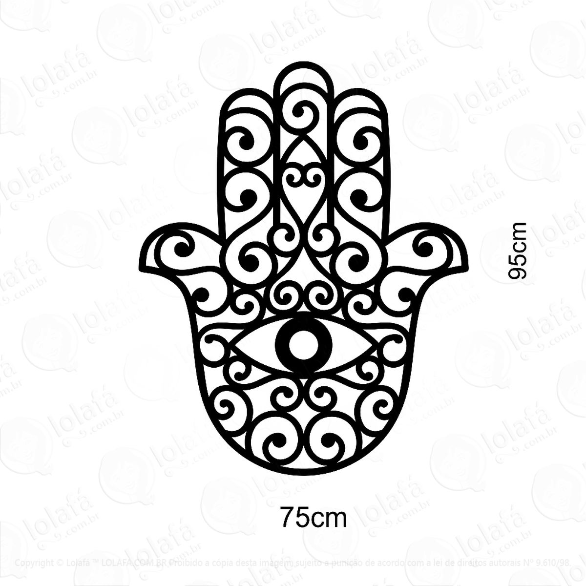 adesivo de parede decorativo mão de fatima hamsa mod:451