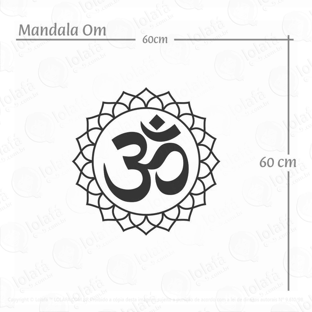 adesivo de parede mandala om mod:459