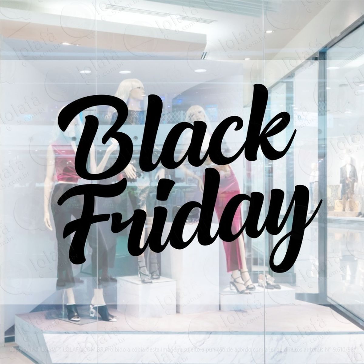 adesivo black friday para lojas vitrine parede mod:478