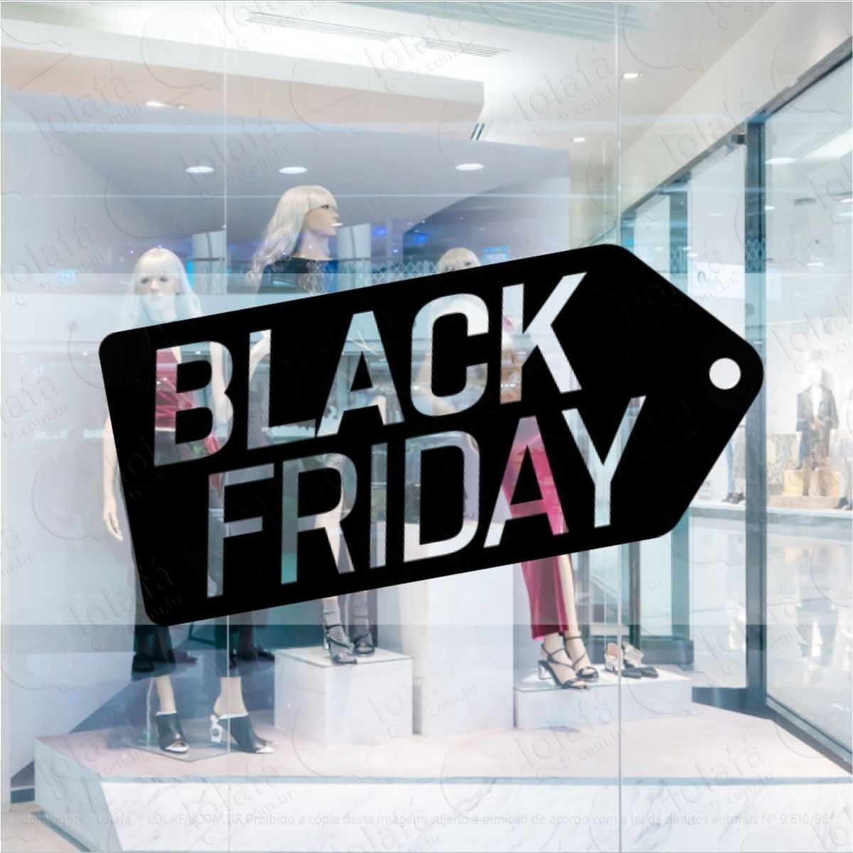 adesivo black friday promocional etiqueta vitrine loja mod:486