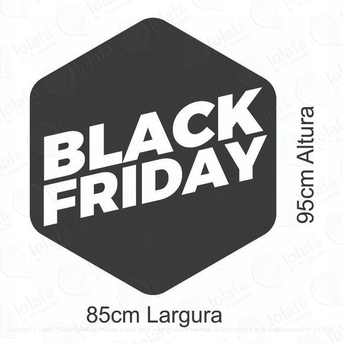 adesivo de parede ou vitrine de loja black friday 2 mod:488