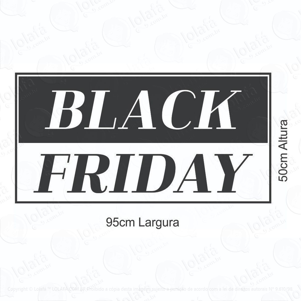 adesivo de parede ou vitrine de loja black friday 3 mod:489