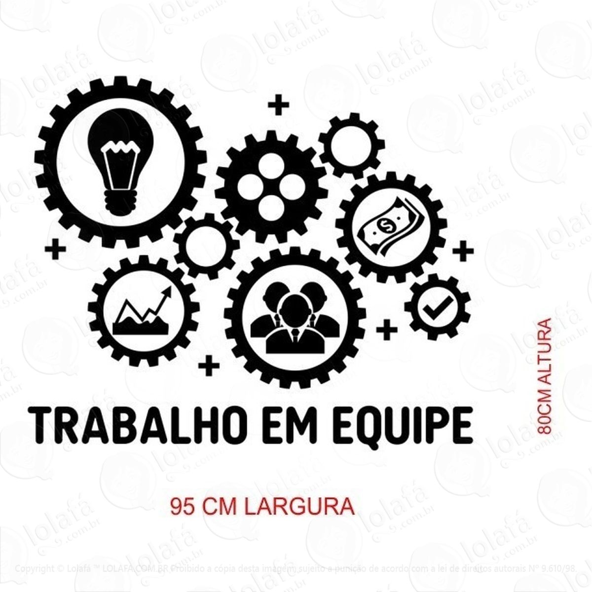 adesivo de parede decorativo trabalho em equipe escritório mod:499