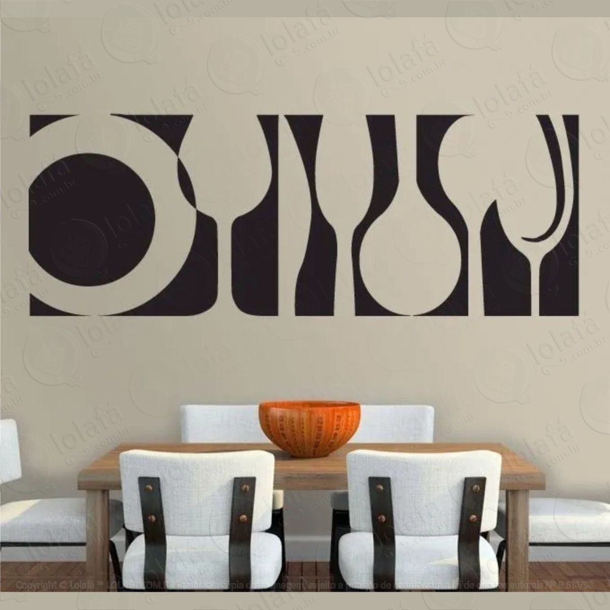 adesivo decorativo de parede sala de jantar cozinha taça mod:621