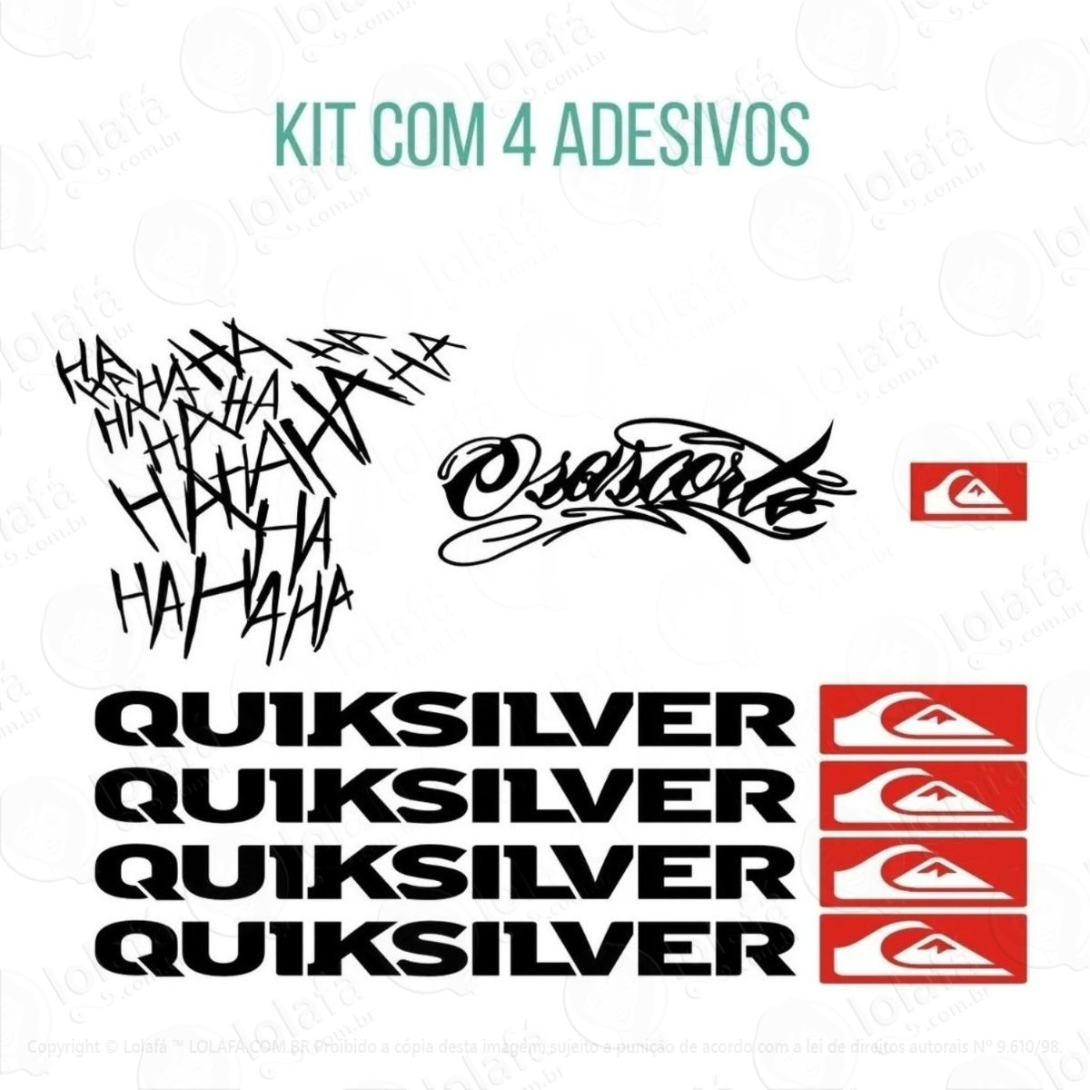 kit adesivos haha quiksilver osacorte para cg honda titan mod:641