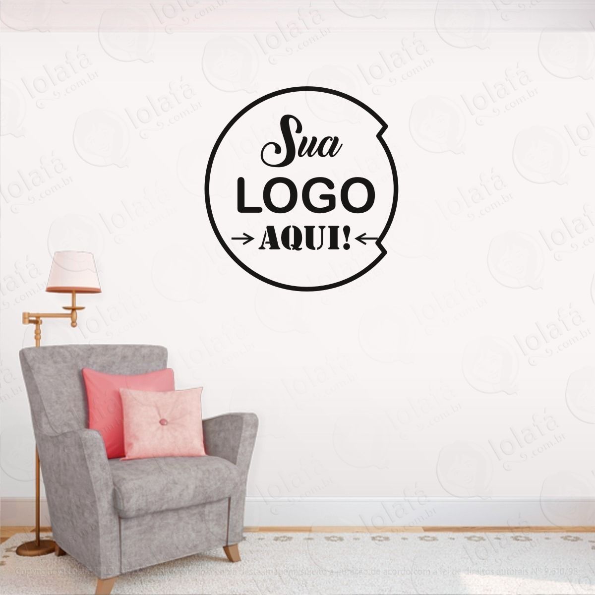 adesivo sua logo personalizada parede escritório salão loja mod:665