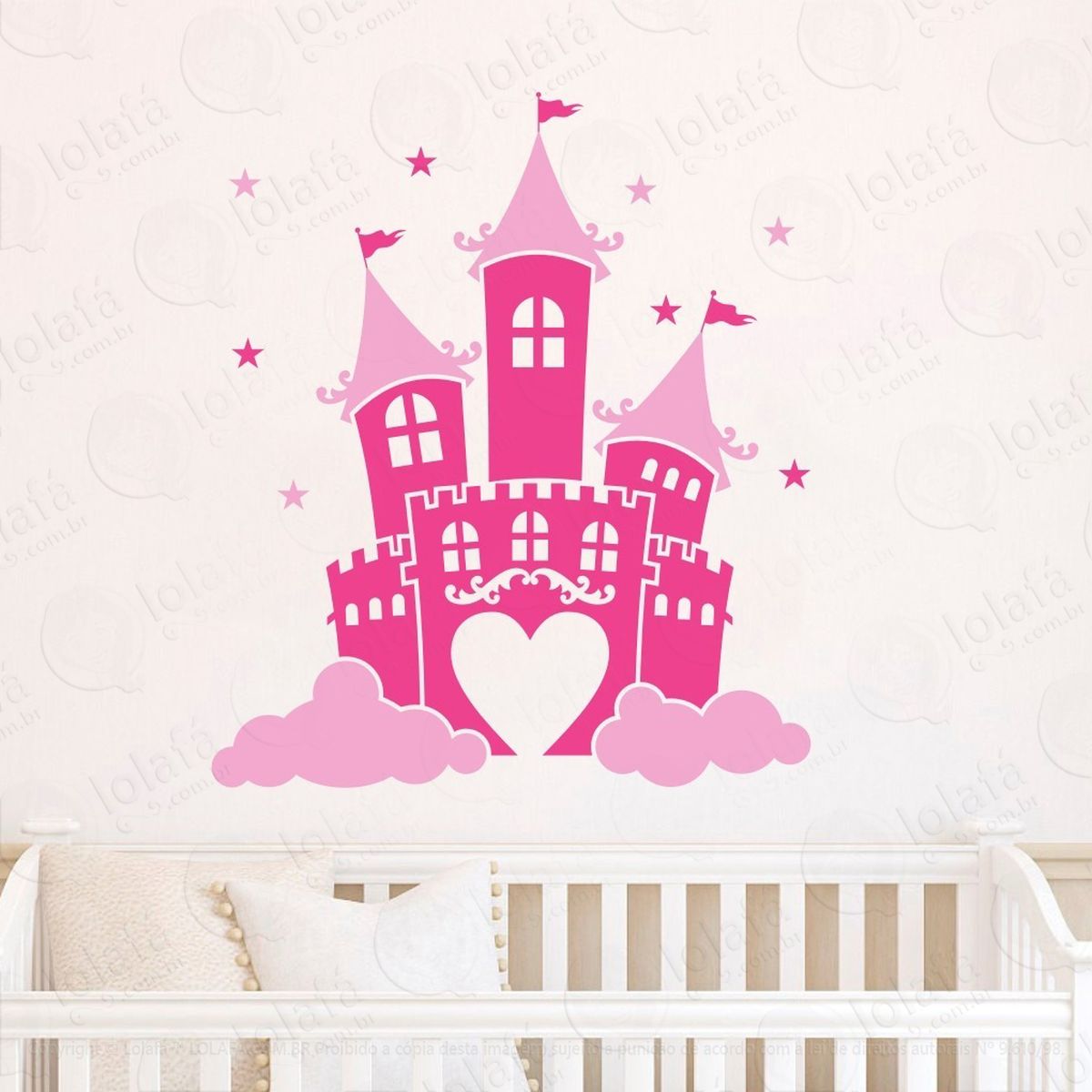 adesivo parede infantil menina castelo princesa mod:673
