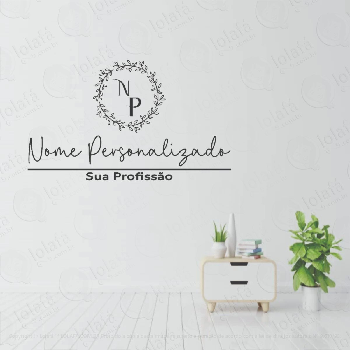 adesivo de parede decoração personalizado nome ateliê salão mod:721