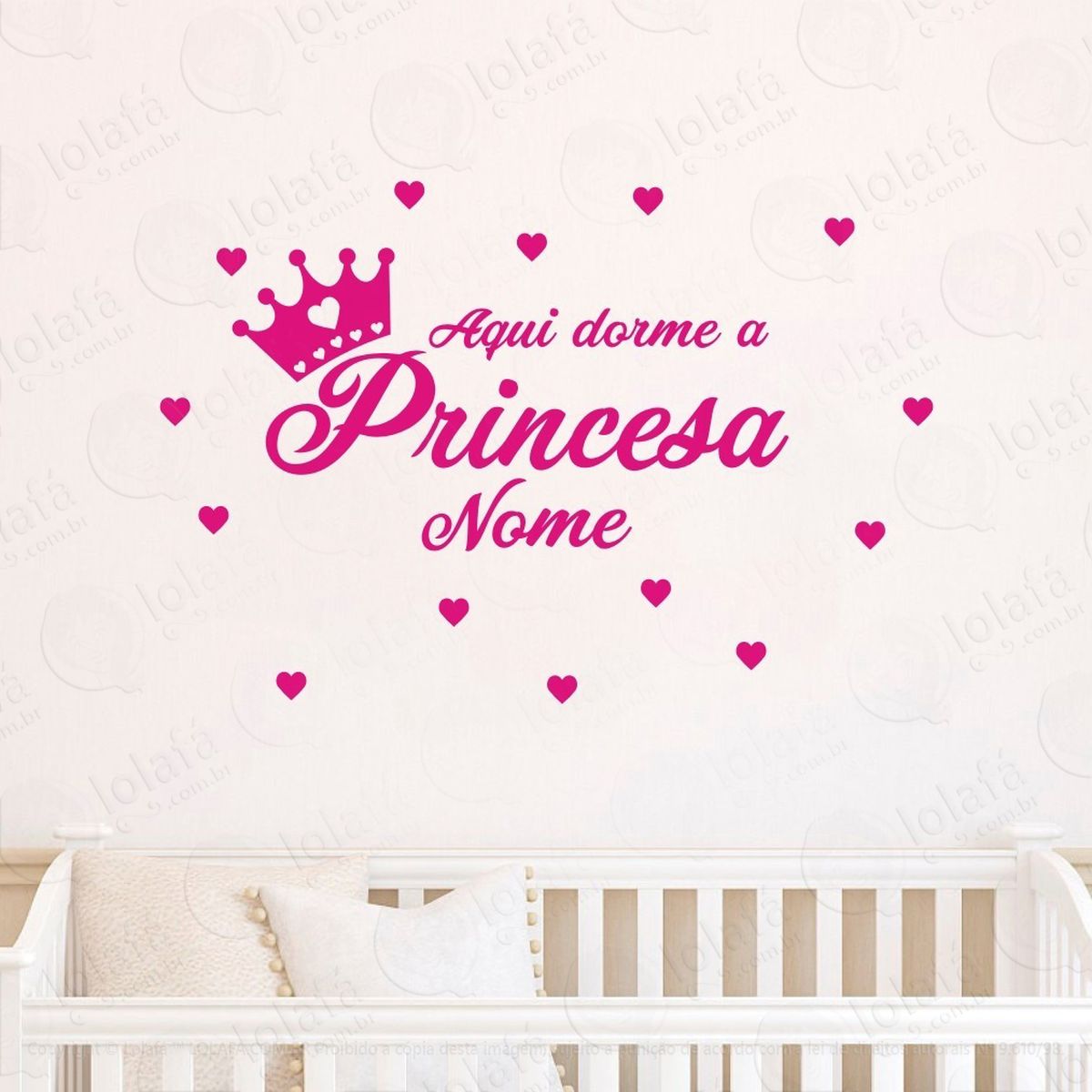 adesivo quarto infantil menina princesa + nome personalizado mod:871