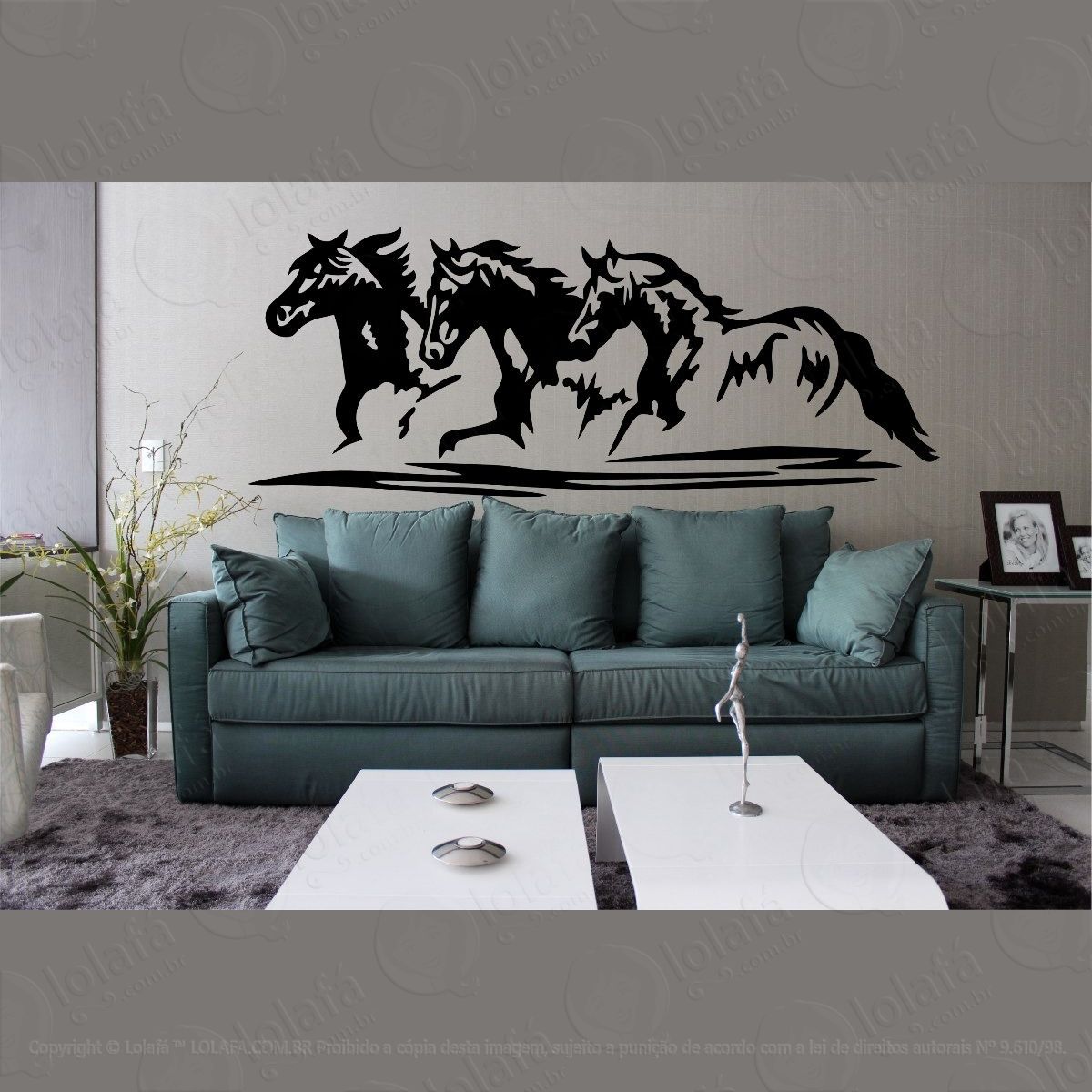adesivo decorativo parede quarto sala cavalo cowboy rodeio mod:887