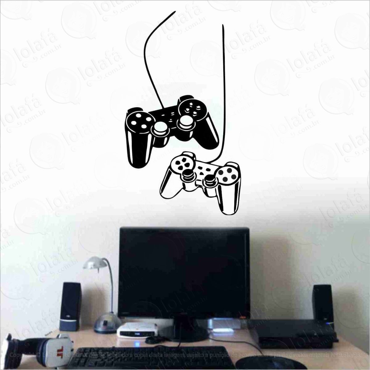 adesivo de parede gamer ps3 video game jogos controles mod:959