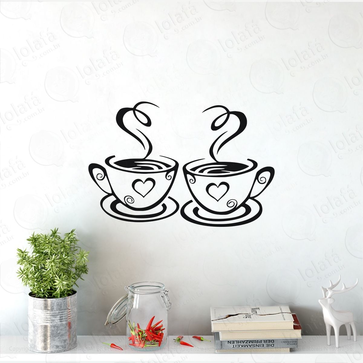 adesivo de parede cozinha xícara de café coffee decorativos mod:964