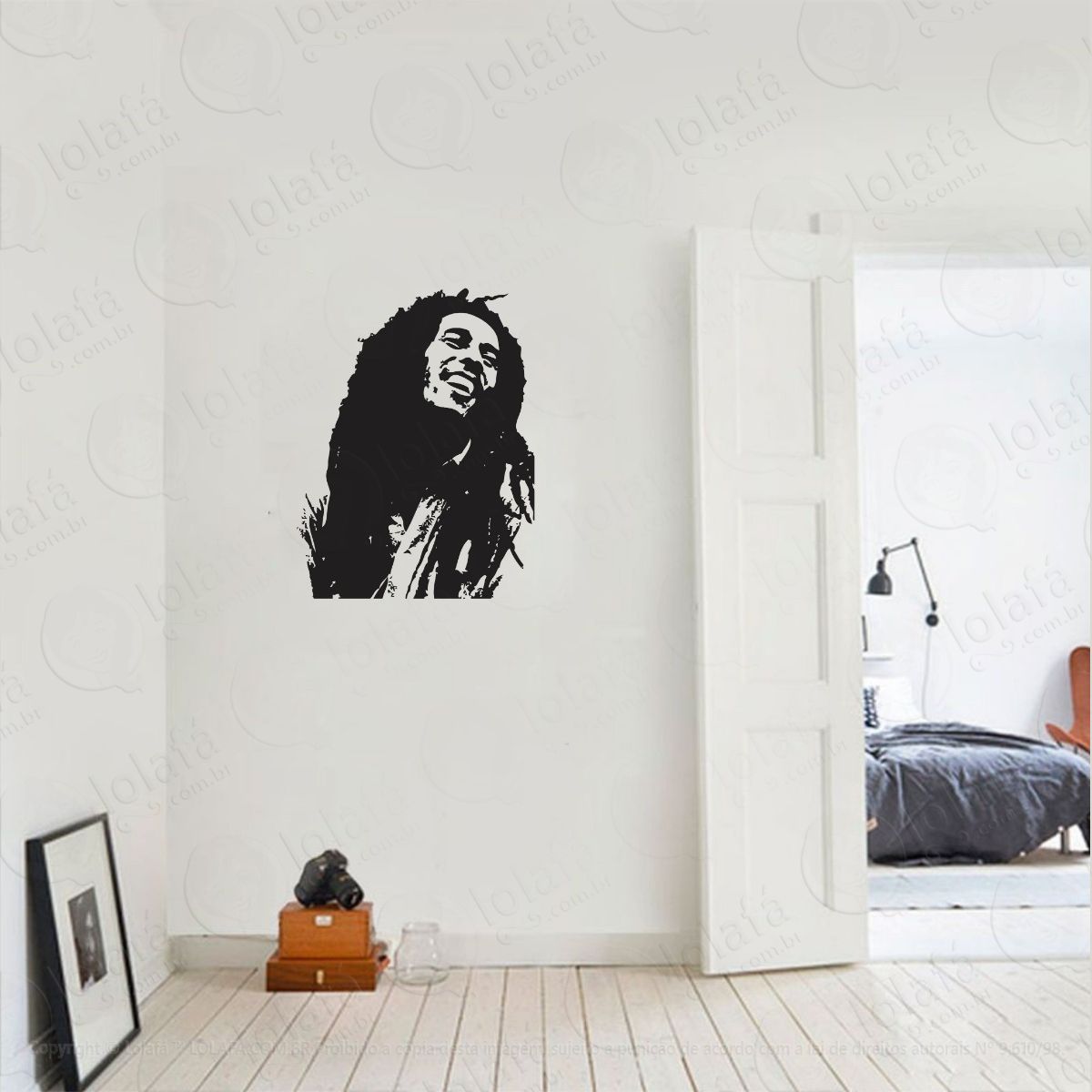 adesivo parede bob marley reggae quarto sala decorativo mod:1008