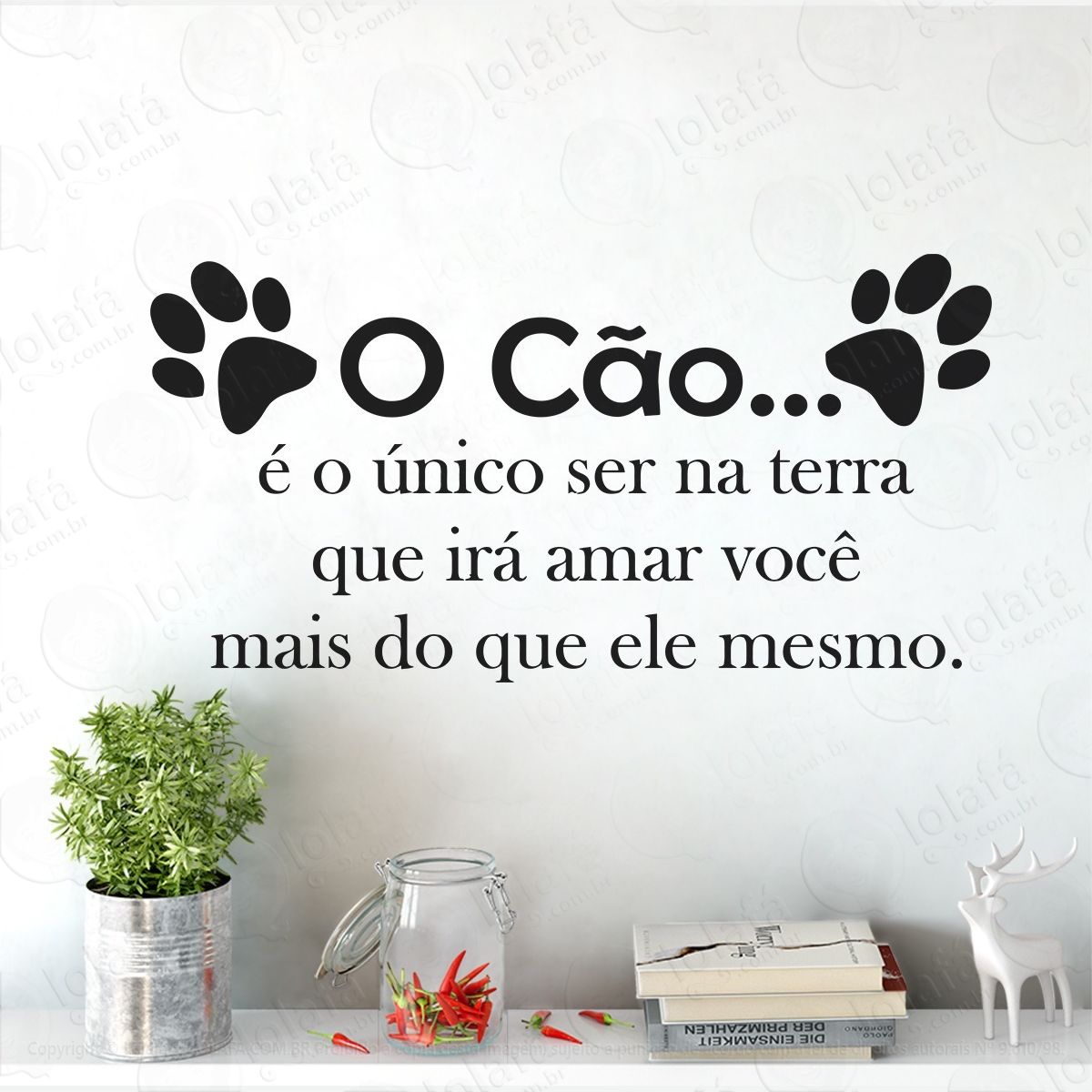 adesivo parede pet shop cão frase patas amor amigo mod:1112