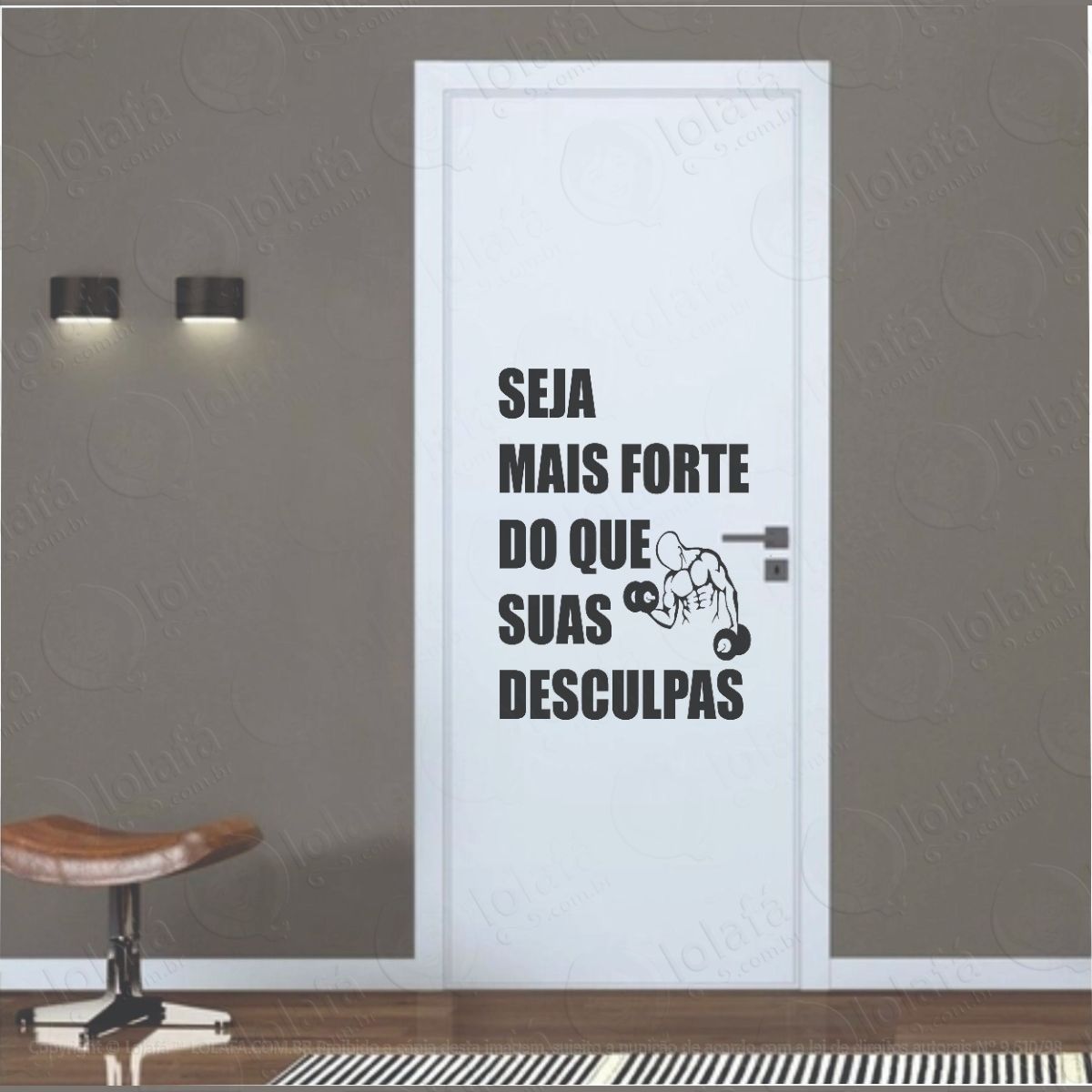 adesivo decorativo seja mais forte que suas desculpas treino mod:1234