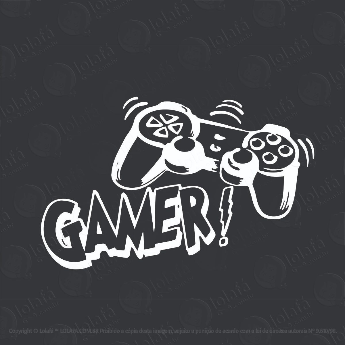 adesivo decorativo de parede gamer controle branco mod:1296