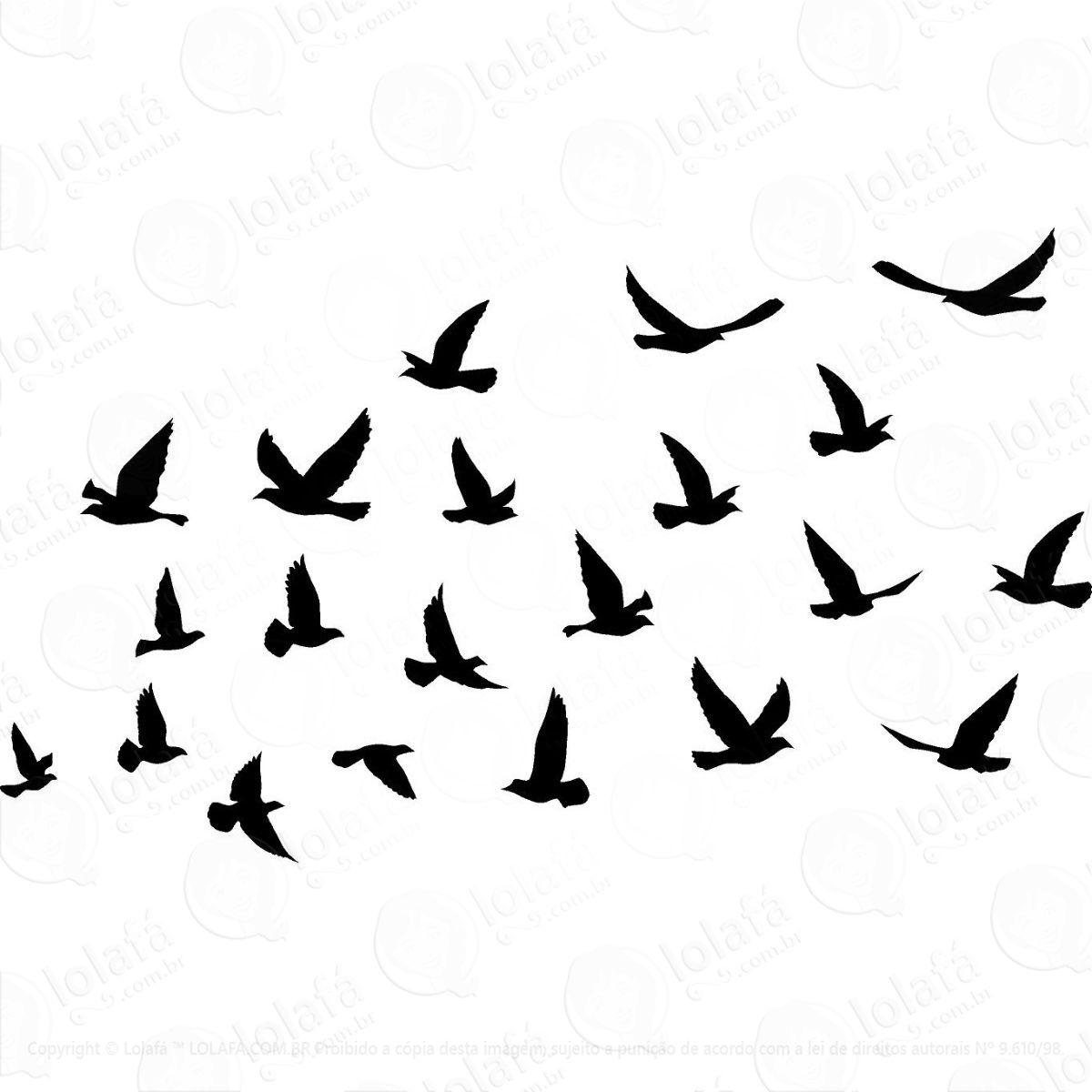 adesivo decorativo pássaros e folhas mod:1320