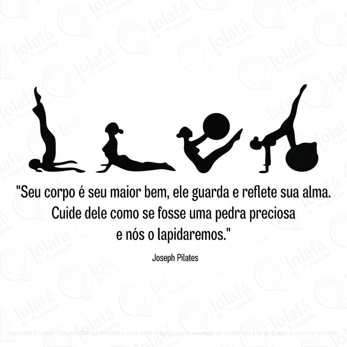 adesivo decorativo frases pilates 2,00x1,00m mod:1366